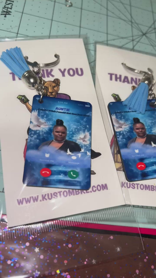 Memorial Phone Call Keychains "A Call I Wish I Could Get"